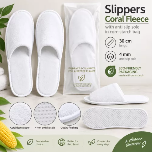 S-coral VIP slippers in plastic-free packaging