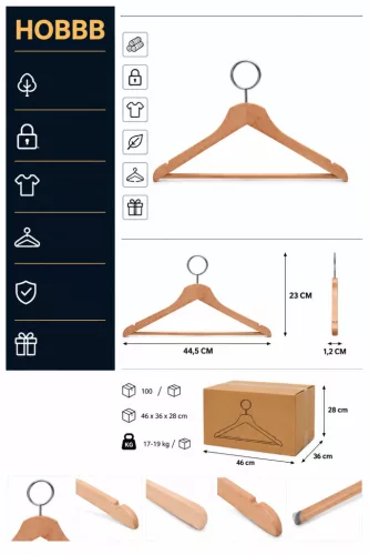 HOBBB Fuglebjerg anti-theft hanger, natural