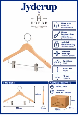 HOBBB Jyderup anti-theft hanger, natural