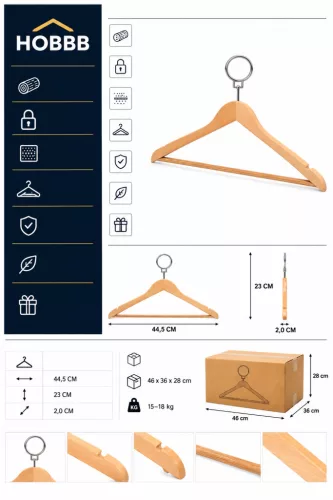 HOBBB Skælskør anti-theft hanger, natural