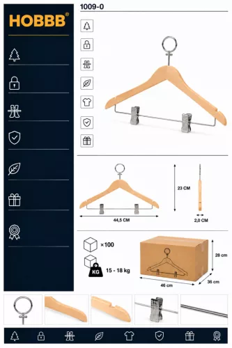 HOBBB Bisserup anti-theft hanger, natural