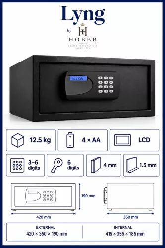 HOBBB Lyng safe, black