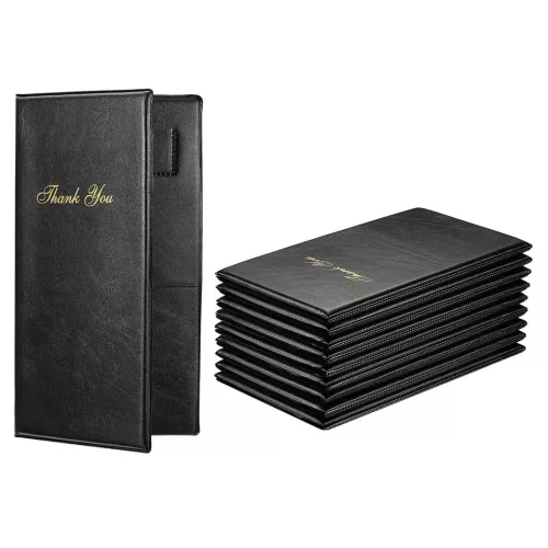Black bill folder with “Thank you” print