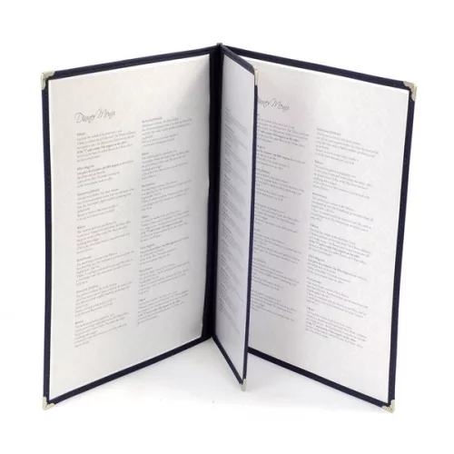 Bistro menu cover A4, 3 sheets, flip-through version
