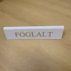 Reserved table sign, white, gold print, large