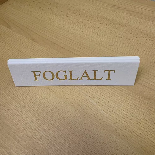 Reserved table sign, white, gold print, large
