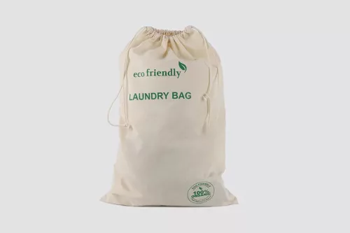 Laundry bag, cotton, 40 × 60 cm, with drawstring, natural