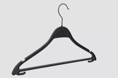 Plastic hanger, with chrome-plated hook, 41x26x1 cm