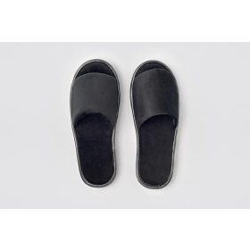 P-Andy Velour, open-toe, black, 29.5 cm | Hotel slippers