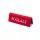 Reserved table sign, red faux leather, white print, small
