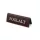 Reserved table sign, dark brown faux leather, white print, small