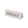 Reserved table sign, white, brown print, small