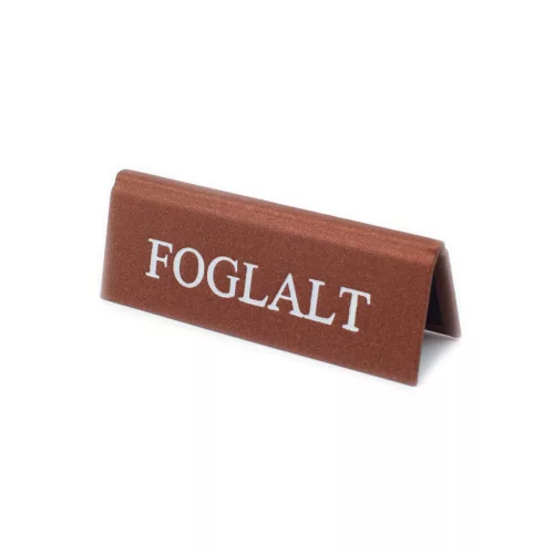 Reserved table sign, brown, white print, small