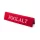 Reserved table sign, red faux leather, white print, large