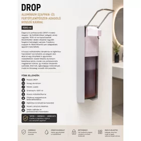   DROP aluminium soap and disinfectant dispenser with long lever – 1000 ml