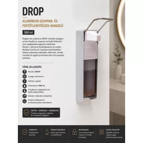 DROP aluminium soap and disinfectant dispenser – 500 ml