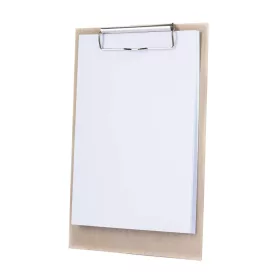Clipboard menu holder, beige faux leather, A5
