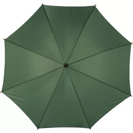 Automatic wooden-frame umbrella, dark green – price includes logo printing as well