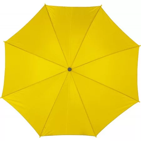 Automatic wooden-frame umbrella, yellow – price includes logo printing as well