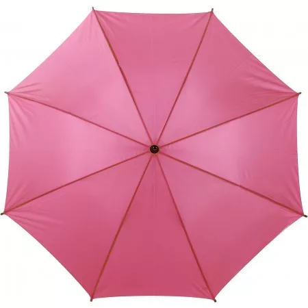 Automatic wooden-frame umbrella, pink – price includes logo printing as well