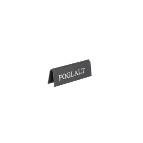 Reserved table sign, silver grey, white print, small