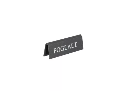 Reserved table sign, silver grey, white print, small