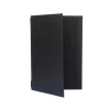 Black leather-look menu holder with elastic band, A5, with logo print