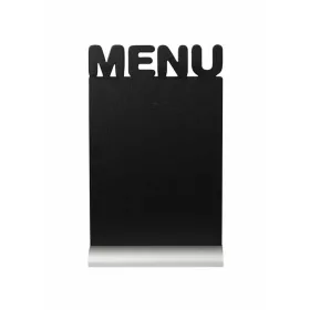 Securit chalkboard with MENU silhouette and aluminium base