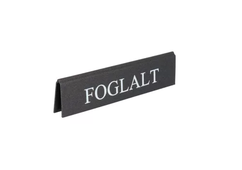 Reserved table sign, silver grey, white print, large