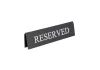 Reserved table sign, silver grey, white print, large