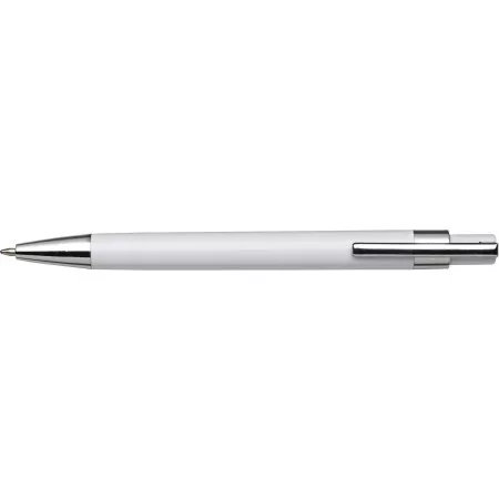 Ballpoint pen with metal clip, white – price includes logo printing