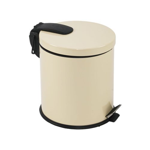 Galvanized steel pedal bin, with removable plastic bucket, cream color, 20L