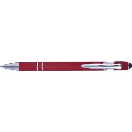 Ballpoint pen with rubber coating, burgundy – price includes logo printing