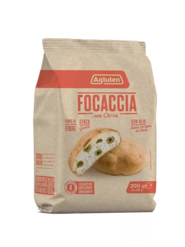 Agluten Focaccia con Olive – focaccia with olives (gluten-free), 50 g
