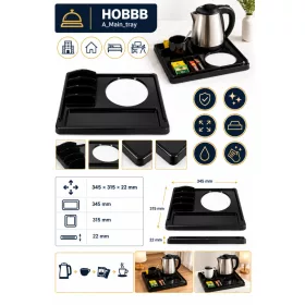 HOBBB Hørsholm melamine guest tray, black