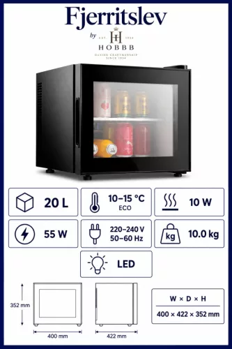 HOBBB Fjerritslev minibar fridge, 20 l