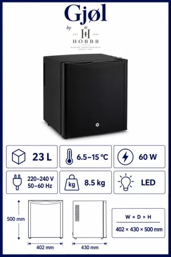 HOBBB Gjøl minibar fridge, 23 l