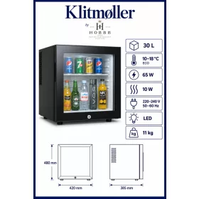 HOBBB Klitmøller minibar fridge, 30 l