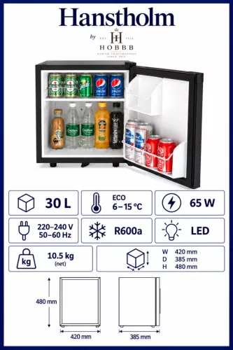 HOBBB Hanstholm minibar fridge, 30 l