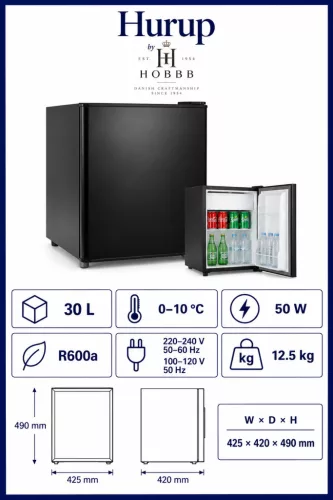 HOBBB Hurup minibar fridge, 30 l
