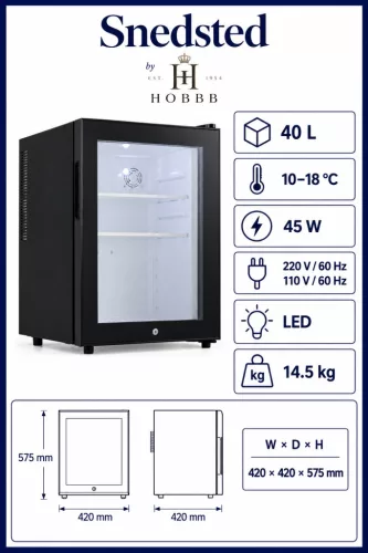 HOBBB Snedsted minibar fridge, 40 l