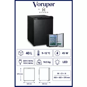 HOBBB Vorupør minibar fridge, 40 l