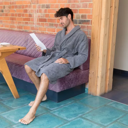 Comfortable premium quality terry bathrobe Grey XL, 400 g