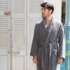 Comfortable premium quality terry bathrobe Grey XL, 400 g