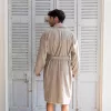 Comfortable premium quality terry bathrobe Brown XL, 400 g