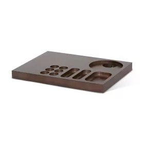   Xanthic welcome tray with coffee and tea holder, wood – mahogany, black
