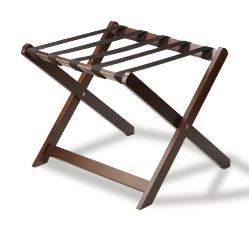Sienna II luggage rack with backrest, wood – mahogany, black