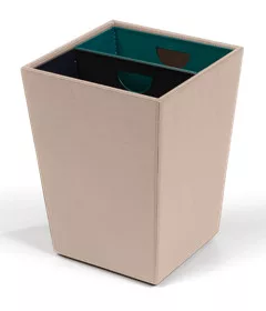 Palma waste bin with recycling insert – natural, classic, black