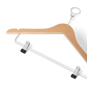   Graham II wooden hanger with clips – natural, black, walnut