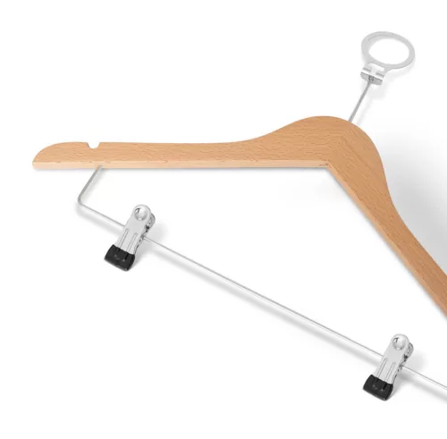 Graham II wooden hanger with clips – natural, black, walnut